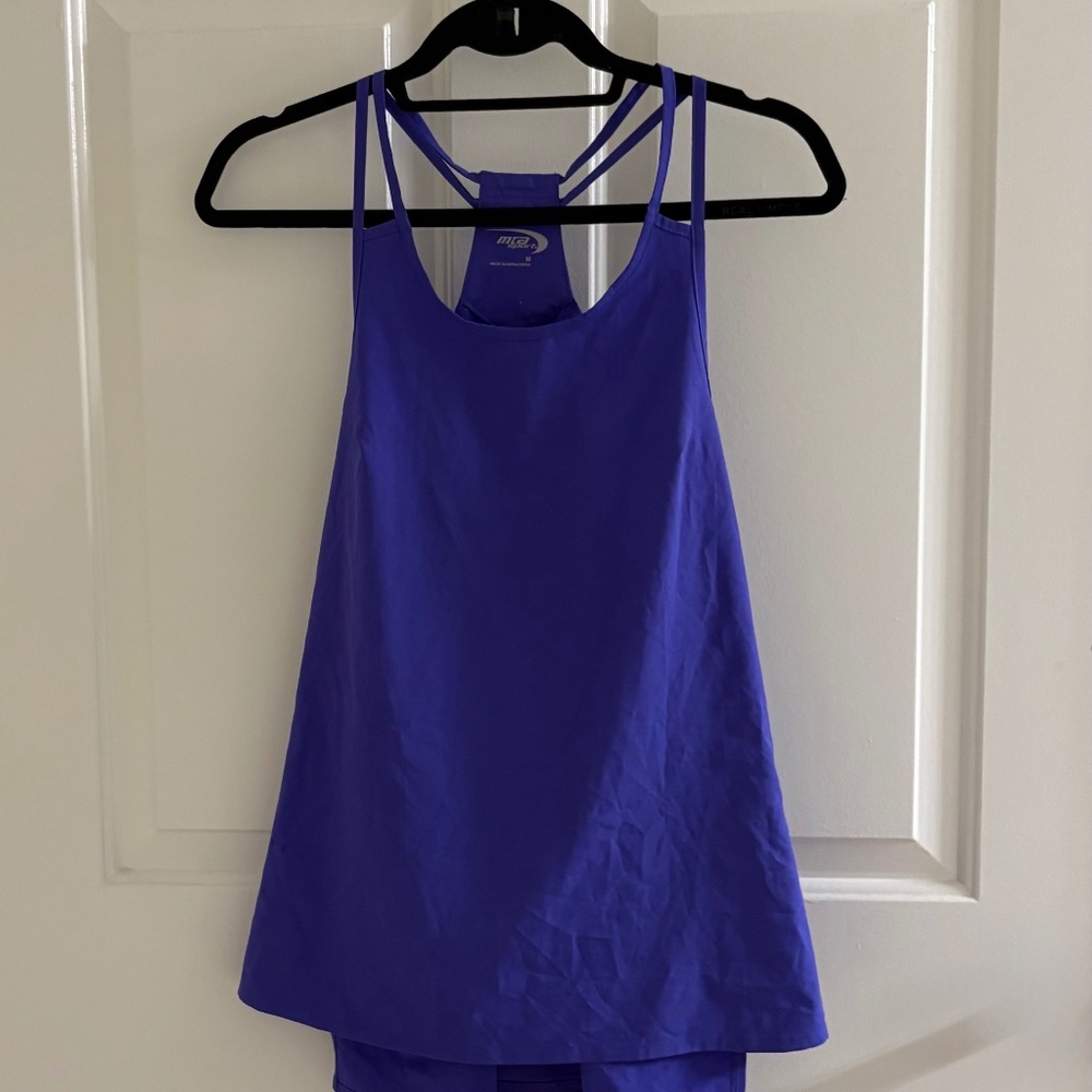 MTA Sport Strappy Racerback Tank Top – Purple, Size M